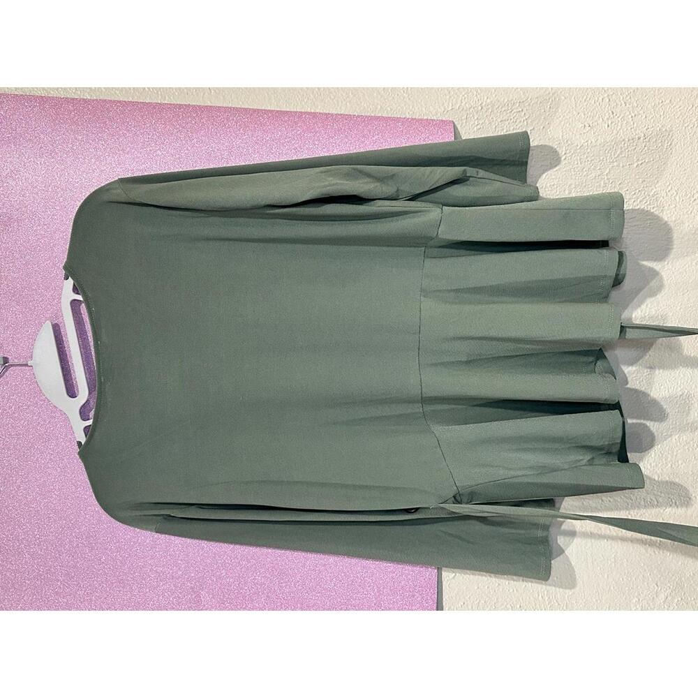 Stylish Tie-Front Long Sleeve Blouse - Picture 8 of 12